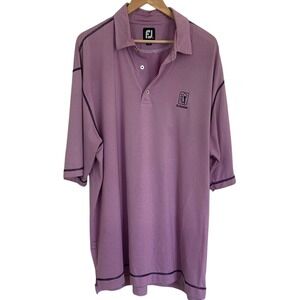 FootJoy TPC Scottsdale Men's Purple Golf Shirt Size XXL Polo Striped Performance